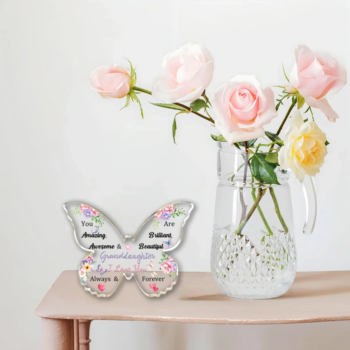 Acrylic Butterfly Plaque Perfect Gift For Granddaughter's Birthday Or Christmas