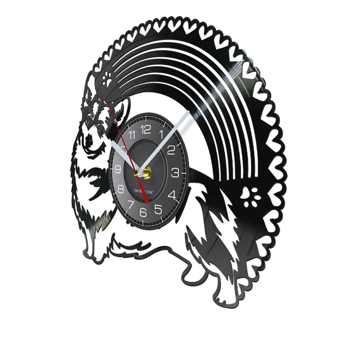 Cardigan Corgi Vinyl Record Wall Clock