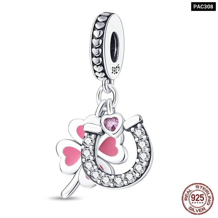 Fit Pandora 925 Original Bracelet 925 Sterling Silver Flower Bird Series Charms Beads For Women DIY Jewelrys Making