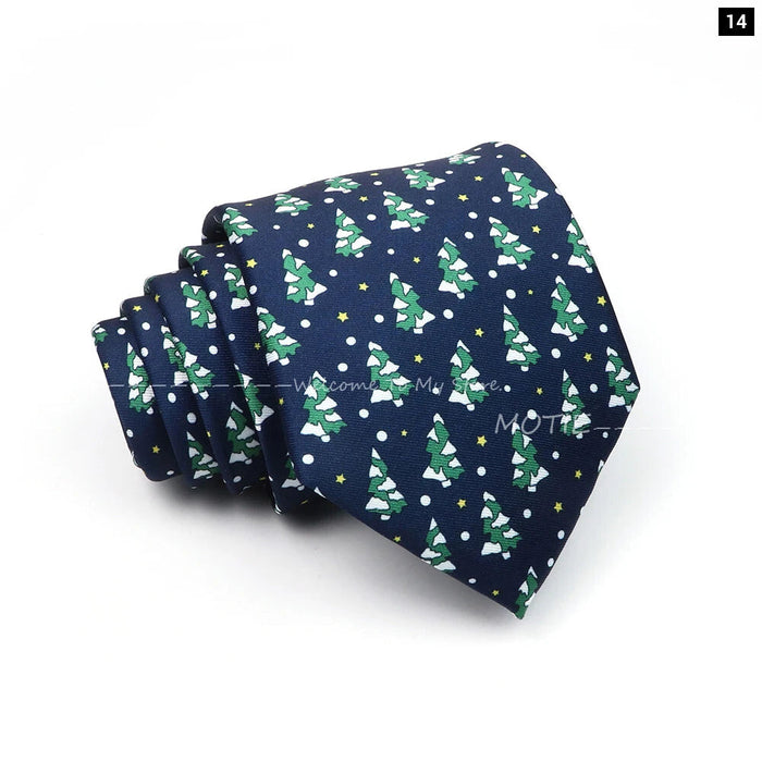 Christmas Necktie Santa Claus Green Tree Tie For Parties And Gifts