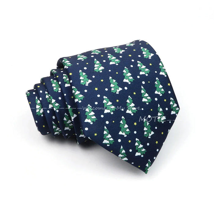 Christmas Necktie Santa Claus Green Tree Tie For Parties And Gifts