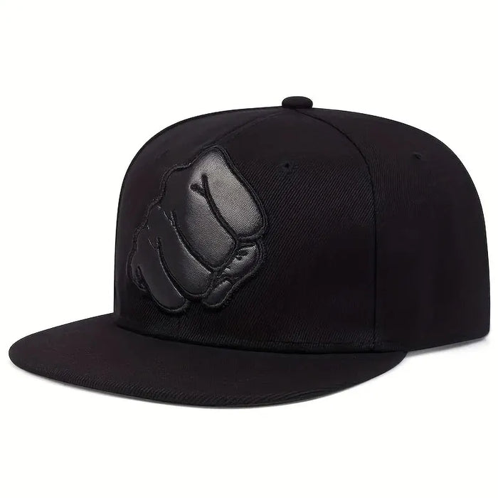 Adjustable Leather Fist Embroidered Baseball Cap / Hat