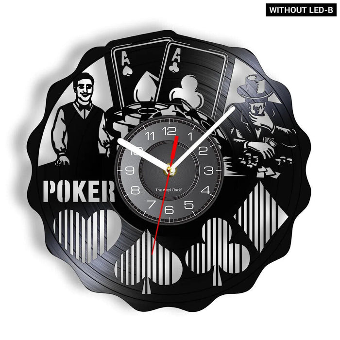 Poker Royal Flush Vinyl Record Wall Clock