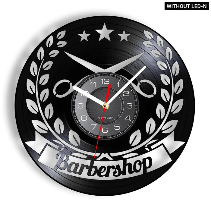 Barber Shop Vinyl Record Wall Clock