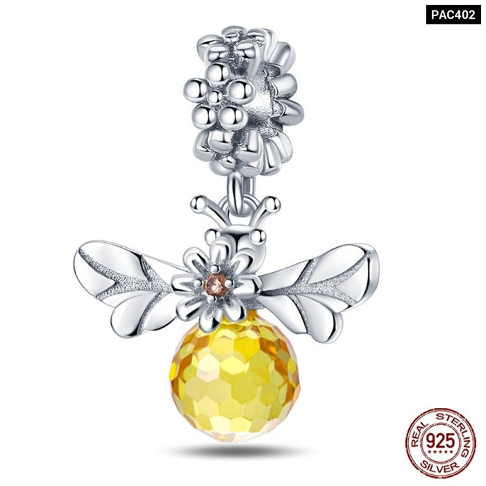 Fit Pandora 925 Original Bracelet 925 Sterling Silver Flower Bird Series Charms Beads For Women DIY Jewelrys Making