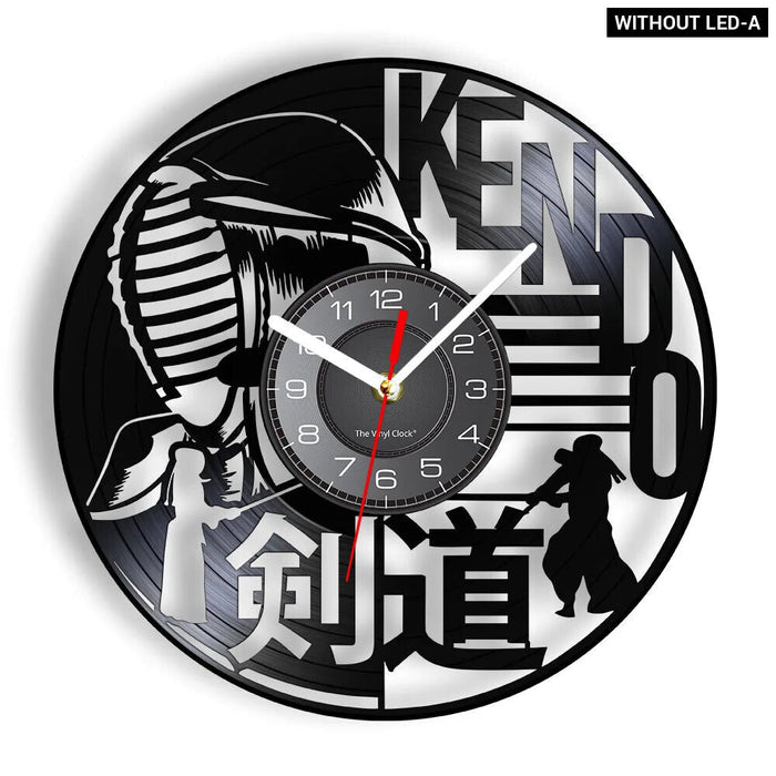 Kendo Swordsmanship Vinyl Record Clock