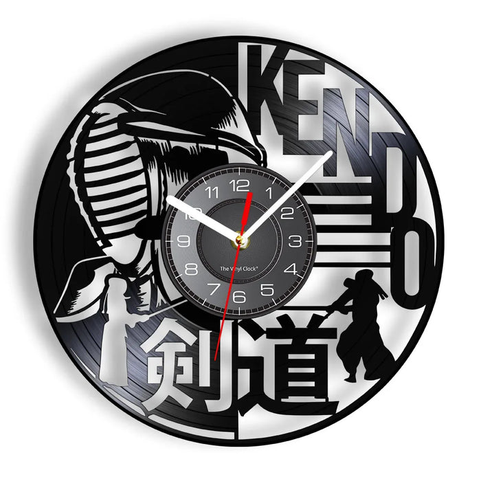 Kendo Swordsmanship Vinyl Record Clock