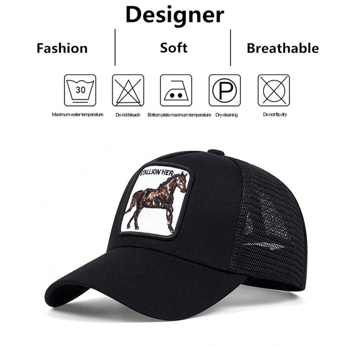 Adjustable Horse Stallion Baseball Cap / Hat For Outdoor Sun Protection