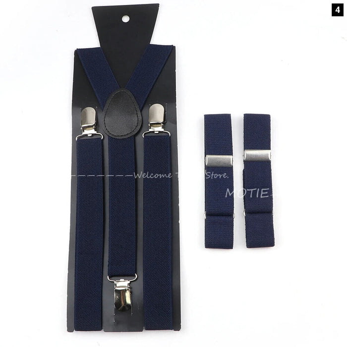 Adjustable Elastic Suspender Set For Weddings