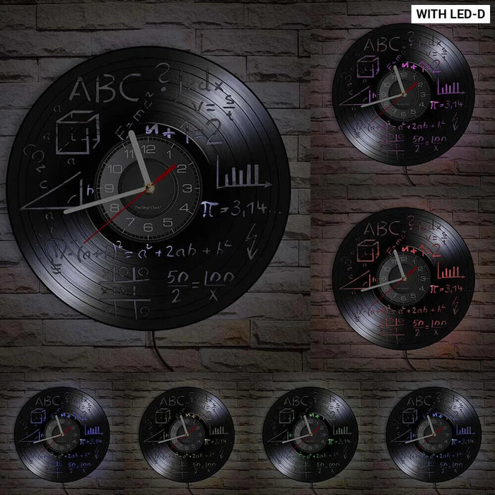 Math Formula Vinyl Record Wall Clock