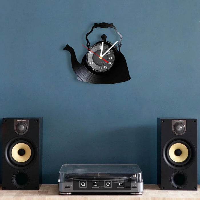 Teapot Vinyl Record Wall Clock