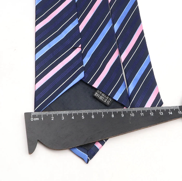 Blue Striped Polyester Tie For Men For Business Weddings And Daily Wear