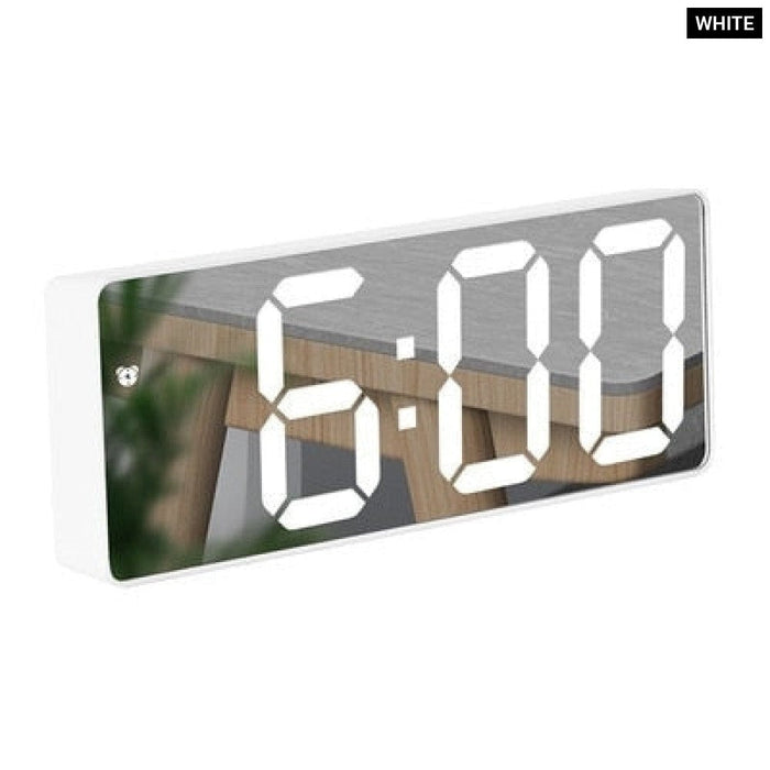 LED Mirror Table Clock Digital Alarm Snooze Display Time Desktop Electronic Table Clocks Desktop Clock