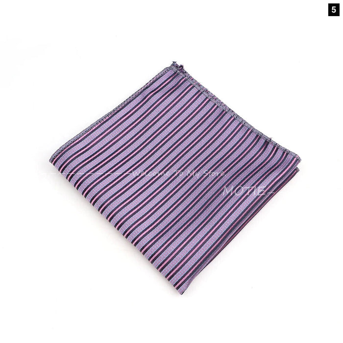 Purple Striped Handkerchief Mens Tuxedo Accessory