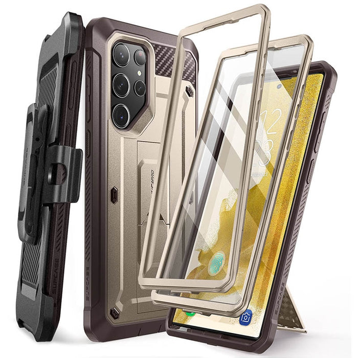 For Samsung Galaxy S23 Ultra Case Pro Full-Body Dual Layer Rugged Belt-Clip Case with Built-in Screen Protector