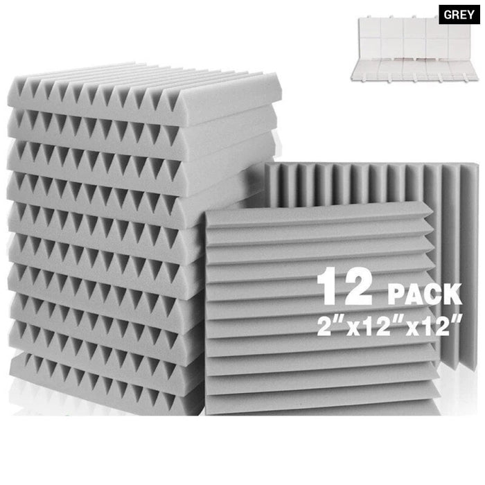 Self Adhesive Sound Absorbing Panel 12 Pcs House Isolation Wall Soundproof Foam Sponge Pad Ktv Room Studio Acoustic Foam Panels