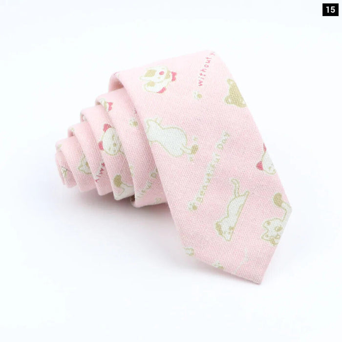 Floral Animal Print Linen Tie For Weddings And Parties