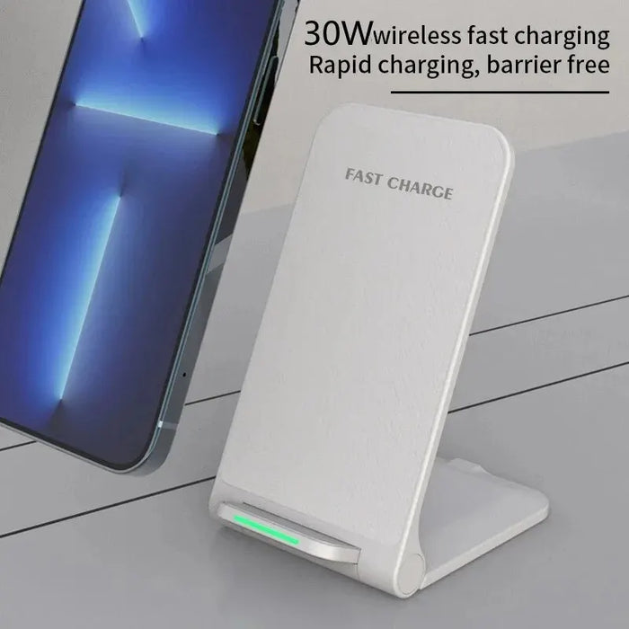 30W Wireless Charger Stand Pad For Iphone Samsung Fast Charging Dock Station