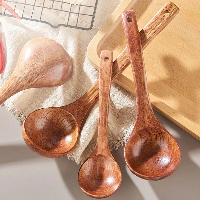 Handmade Natural Wood Utensils For Nonstick Cookware