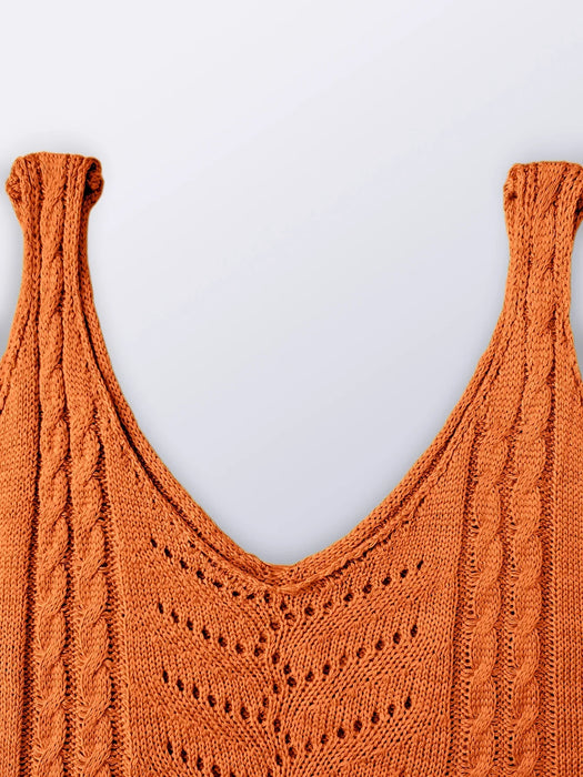 V Neck Knitted Tank Top for Women