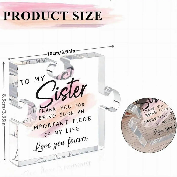 Personalized Acrylic Puzzle Plaque For Sister