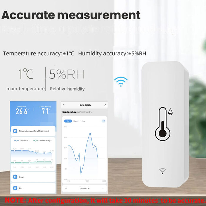 Tuya WiFi Temperature Humidity Sensor SmartLife Remote Monitor For Smart Home Workwith Alexa Google Assistant