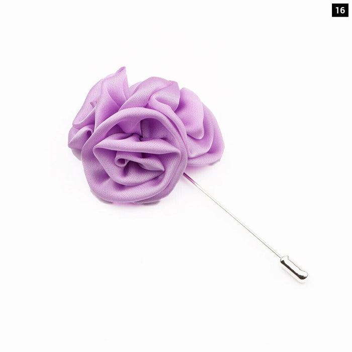 17 Colour Mens Handmade Floral Lapel Pin For Weddings