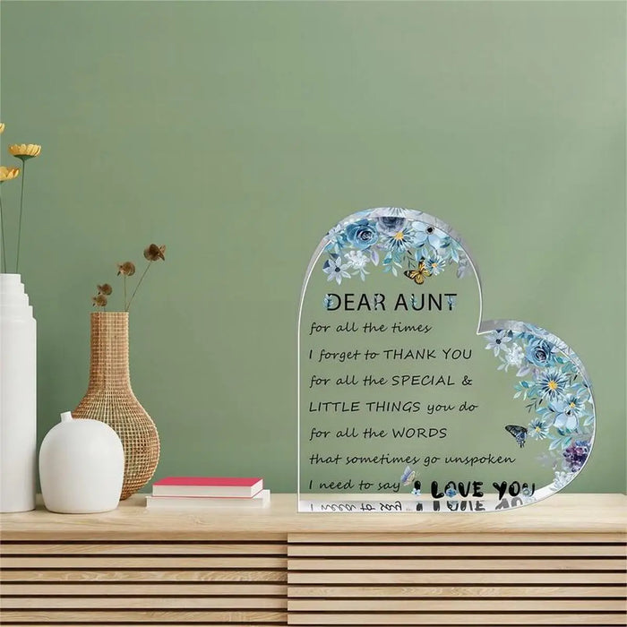 Clear Acrylic Aunt Plaque Perfect Gift For Thanksgiving Or Christmas