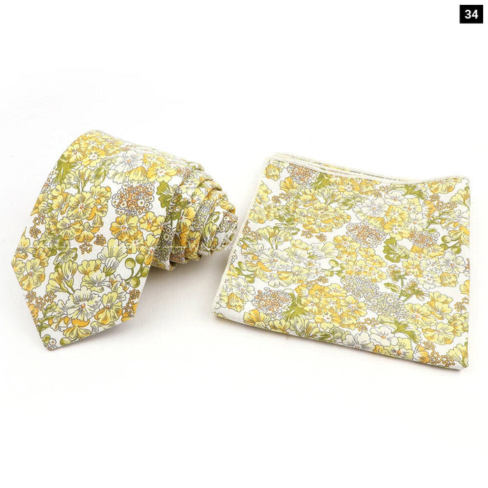 Floral Cotton Tie Set For Parties And Daily Wear