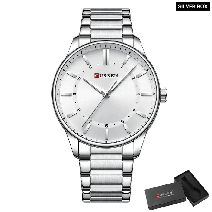 Casual Quartz Watches Men Brand Stainless Steel Band Business Quartz Wristwatches