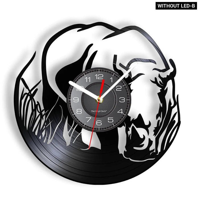 Wild Safari Buffalo Vinyl Record Wall Clock