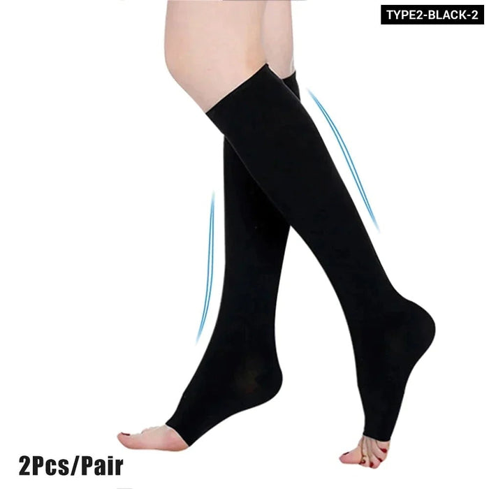 1 Pair Thigh High Compression Recovery Sleeves With Silicone Band For Women