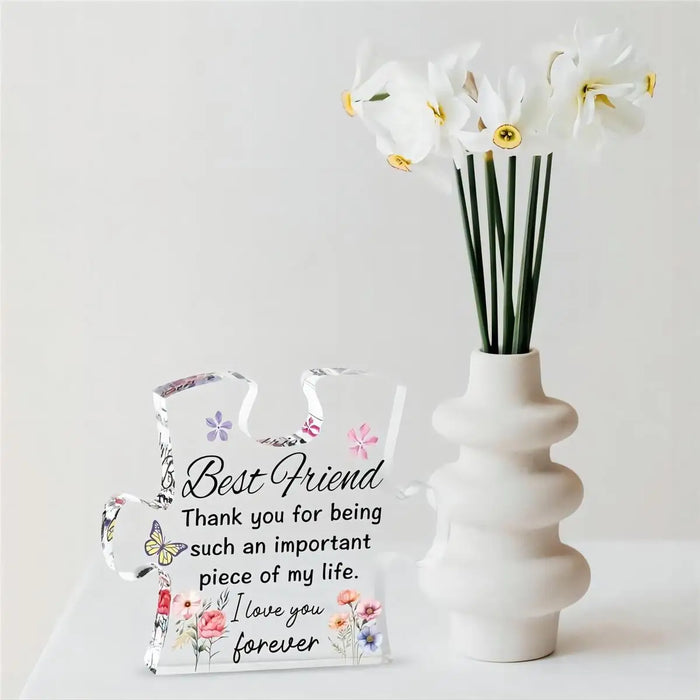 Charming Puzzle Shaped Acrylic Plaque For Best Friends