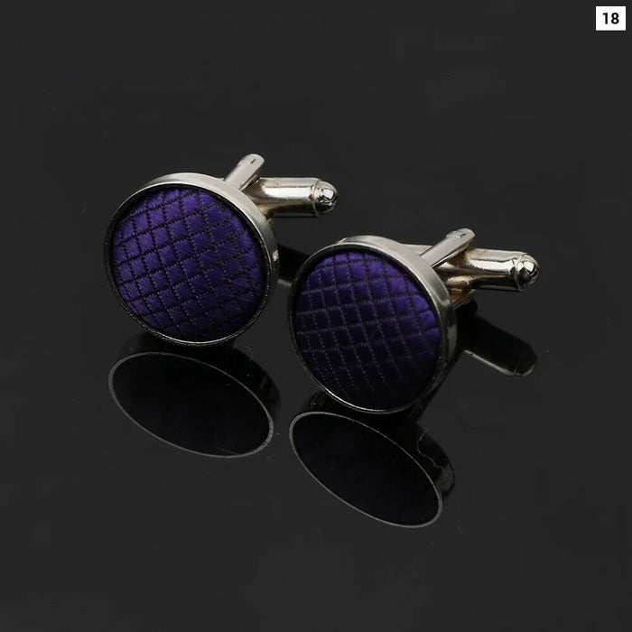 Plaid Cufflinks For Men