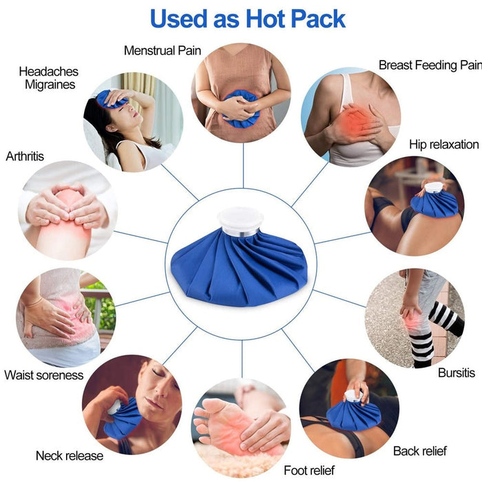 Medical Reusable Ice Cold Hot Water Bag with Elastic Wrap For Injuries Pain Relief