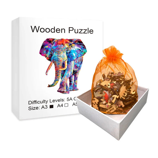 3d Wooden Elephant Puzzle For Children