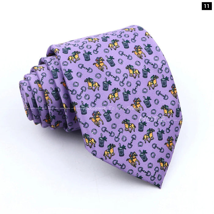 Musical Geometry Necktie Mens Blue Polyester Tie For Business And Party Wear