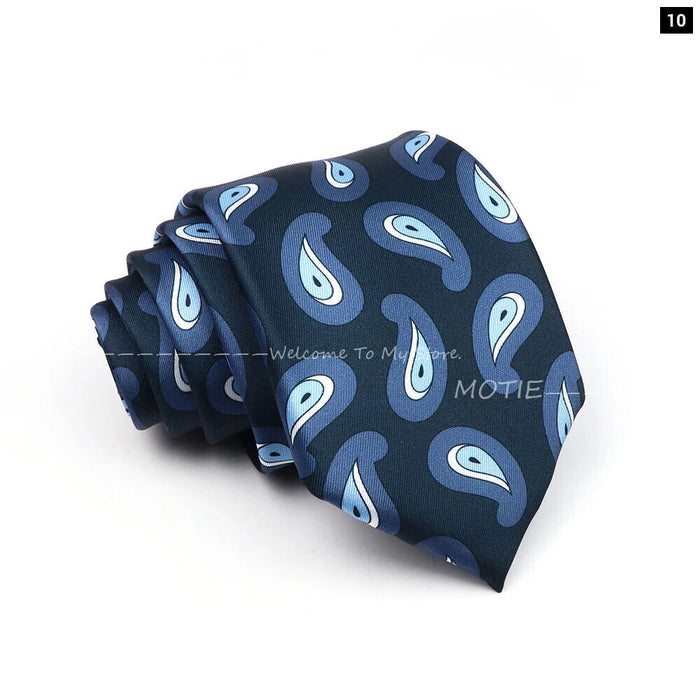 Blue Paisley Necktie For Weddings And Daily Wear