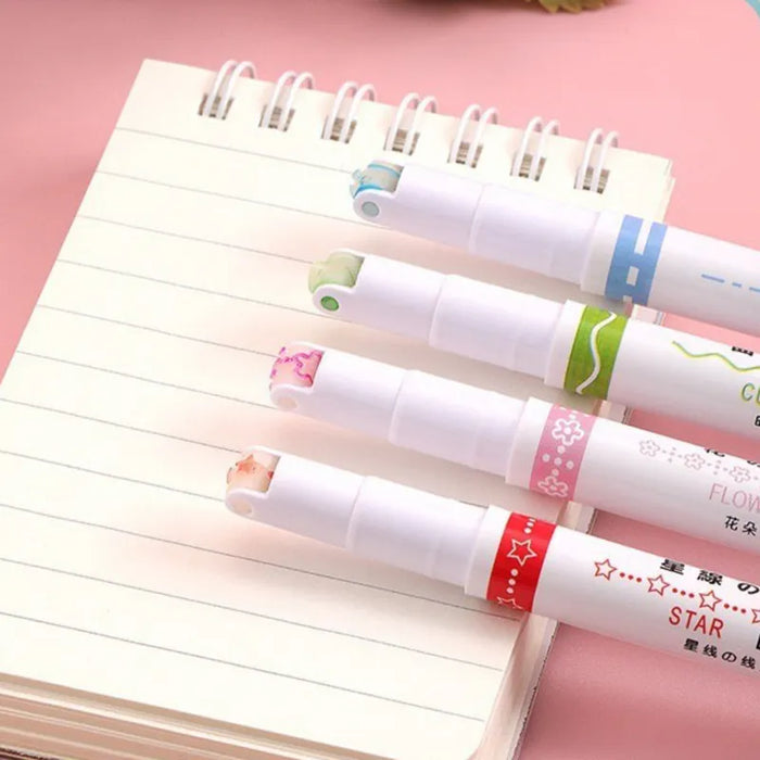 Kawaii Flower Highlighter Pens 6 Pieces Set For Writing