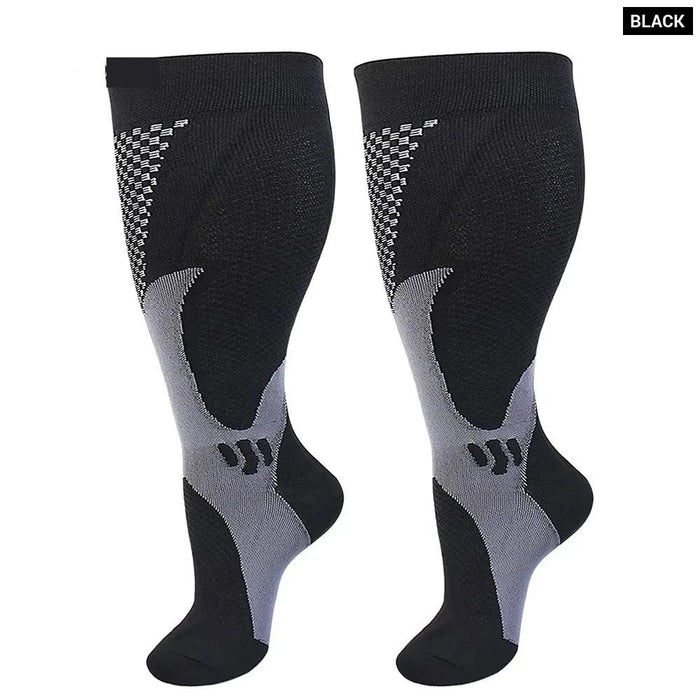 1Pair Knee Compression Socks For Blood Circulation Swelling Running