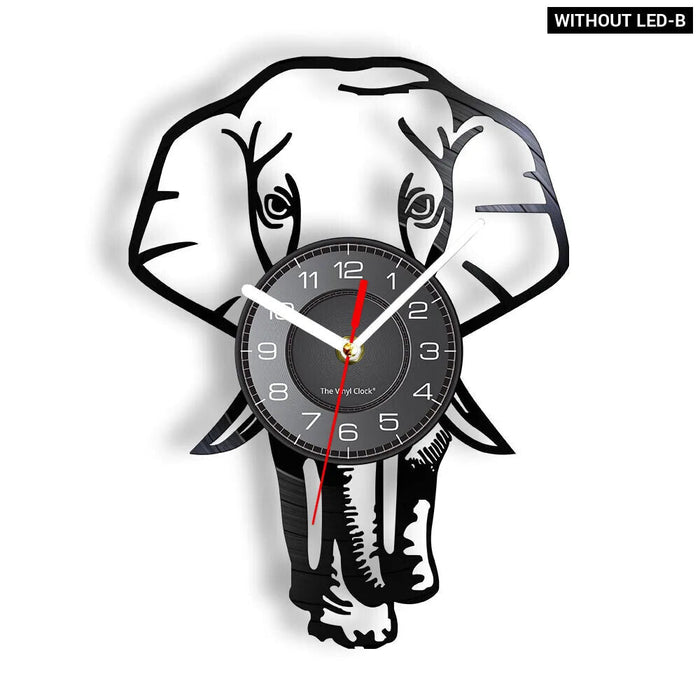 Mother And Baby Giraffe And Elephant Wall Clock