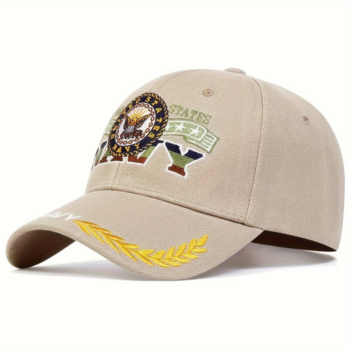 Navy Eagle Embroidered Snapback Cap / Hat For Outdoor Wear