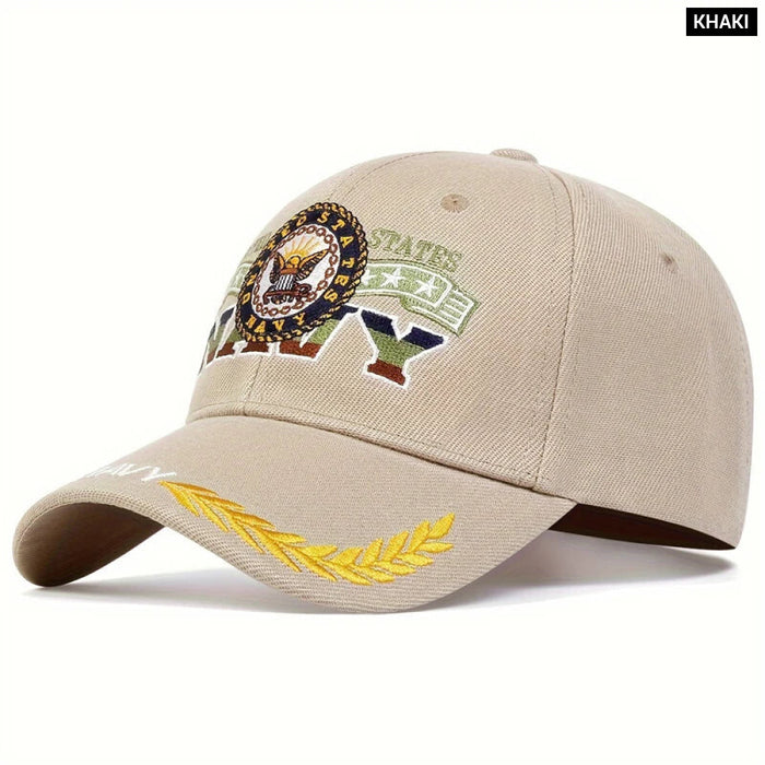 Navy Eagle Embroidered Snapback Cap / Hat For Outdoor Wear