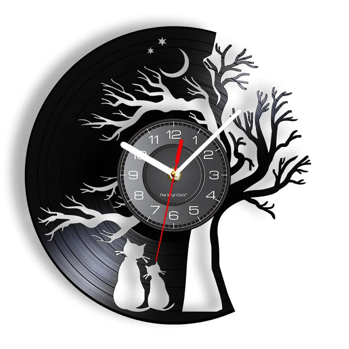 Kitty Love Tree Wall Clock