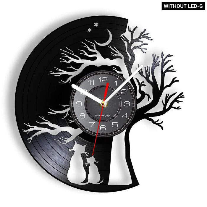 Kitty Love Tree Wall Clock