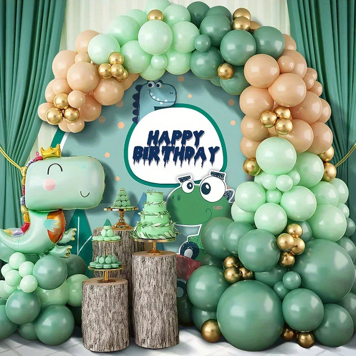131Pcs Dinosaur Balloon Garland Arch Kit Forest Themed Parties Birthday Parties Holidays Home Indoor And Outdoor Decor