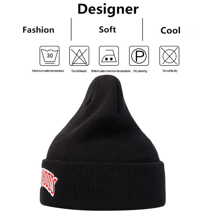 Embroidered Beanie / Hat For Warm Autumn / Winter Style