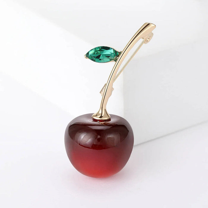 Cherry Brooch Pin Delicate Resin Lapel Pin For Casual Clothing Parties And Office Wear