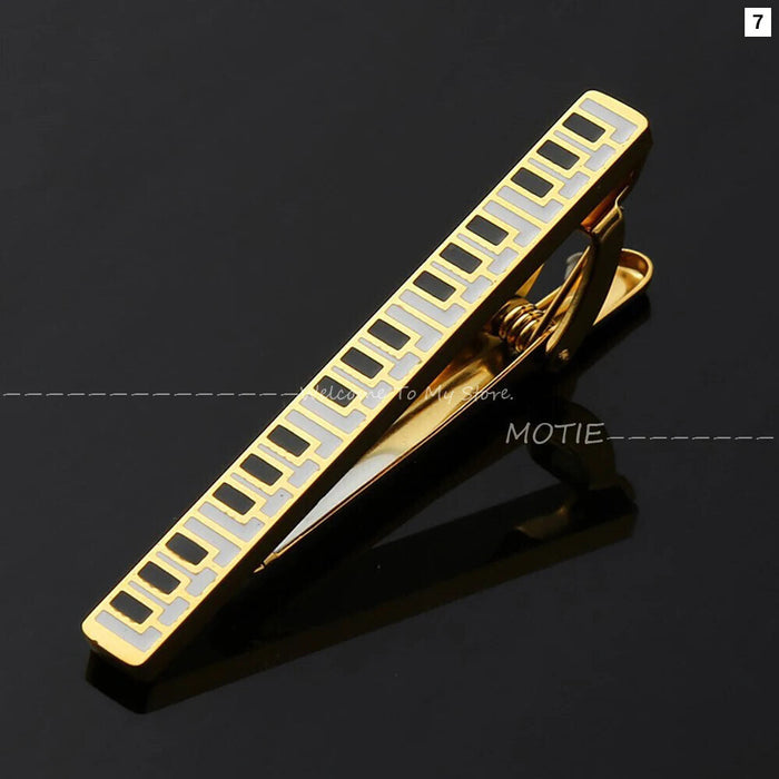 Music Notation Tie Clip Golden Piano Keys Stainless Steel Party Wedding Accessory