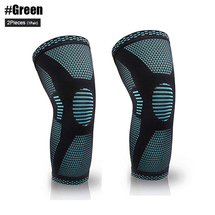 2 Pcs Elastic Nylon Sport Compression Knee Sleeves for Running Cycling